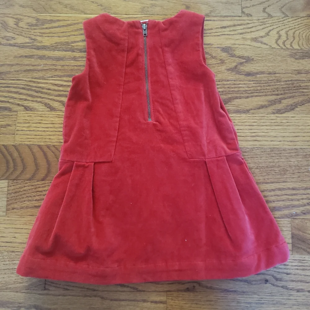 NWT Baby Gap Red Velvet Drop Waist Jumper Dress